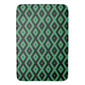 Groen en zwart diamantpatroon badmat (Voorkant Verticaal)