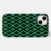 Groen en zwart diamantpatroon Case-Mate iPhone case (Achterkant (horizontaal))
