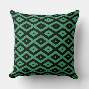 Groen en zwart diamantpatroon kussen
