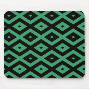 Groen en zwart diamantpatroon muismat