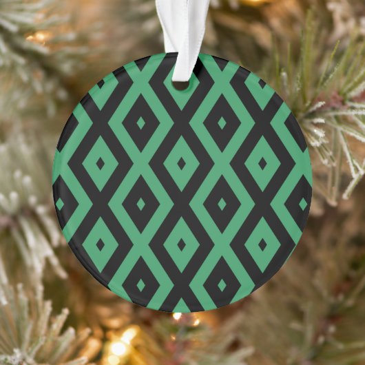 Groen en zwart diamantpatroon ornament (Boom)
