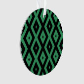 Groen en zwart diamantpatroon ornament (voorkant)