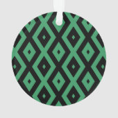 Groen en zwart diamantpatroon ornament (achterkant)