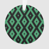 Groen en zwart diamantpatroon ornament (voorkant)