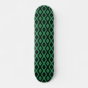 Groen en zwart diamantpatroon persoonlijk skateboard