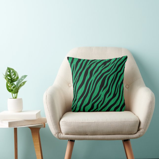 Groen en Zwart Dierenprint Kussen (Stoel)
