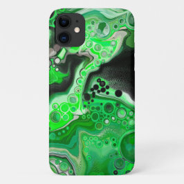 Groen en zwart, digitaal en vloeibaar kunstpapier Case-Mate iPhone case