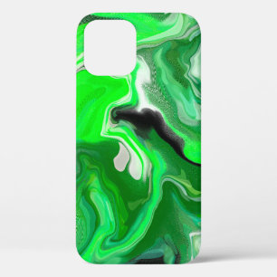 Groen en zwart, digitaal en vloeibaar kunstpapier Case-Mate iPhone case
