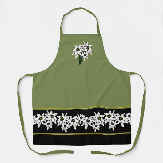 Groen en zwart Edelweiss-Schort Schort (Voorkant)