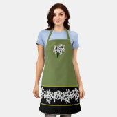 Groen en zwart Edelweiss-Schort Schort (Gedragen)