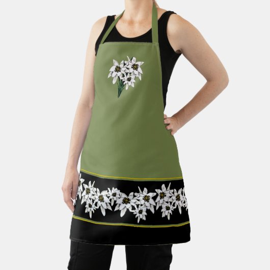 Groen en zwart Edelweiss-Schort Schort (Insitu)