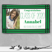 Groen en zwart één foto Geometrisch Afstudeerder Spandoek