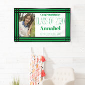 Groen en zwart één foto Geometrisch Afstudeerder Spandoek (Insitu)