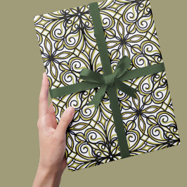 Groen en zwart Fancy ontwerp Cadeaupapier