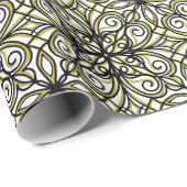 Groen en zwart Fancy ontwerp Cadeaupapier (Rol Hoek)