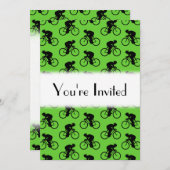 Groen en zwart fietspatroon. kaart (Voorkant / Achterkant)