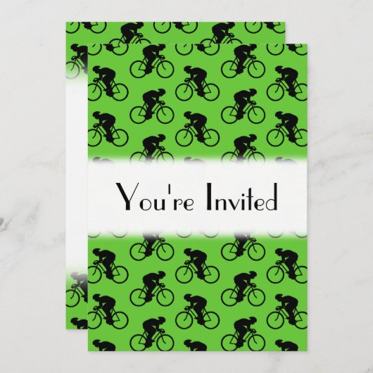 Groen en zwart fietspatroon. kaart (Voorkant / Achterkant)