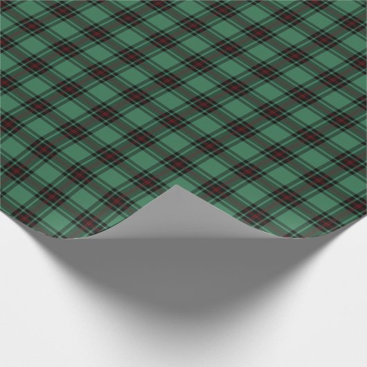 Groen en Zwart Fife District Oud Tartan Cadeaupapier (Hoek)