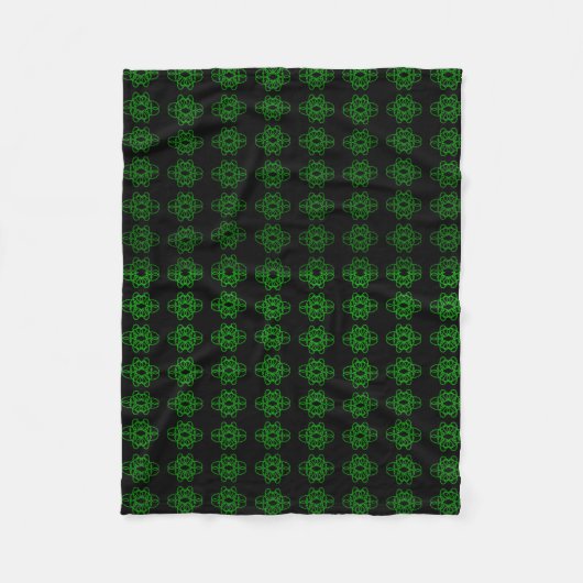 Groen en zwart fleece deken (Voorkant)