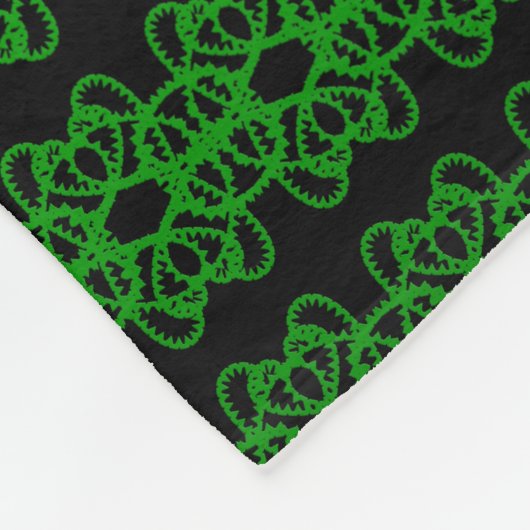 Groen en zwart fleece deken (Hoek)