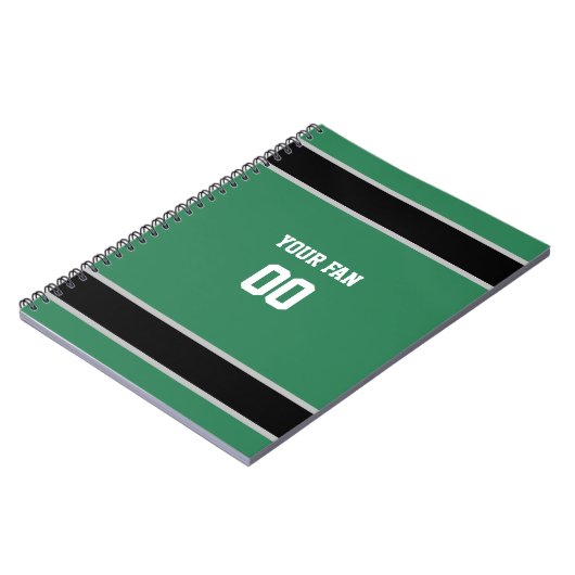 Groen en zwart Football team op maat Notitieboek (Linkerzijde)