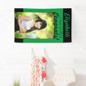 Groen en zwart gecomprimeerd één fotograafpartij spandoek (Insitu)