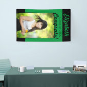 Groen en zwart gecomprimeerd één fotograafpartij spandoek (Beurs)