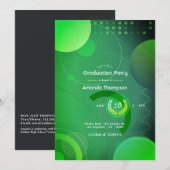 Groen en Zwart Geometrisch Afstudeerfeest Kaart (Voorkant / Achterkant)