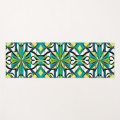 Groen en zwart geometrisch patroon yogamat (Voorkant (horizontaal))