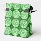Groen en zwart geplakt Shamrock Pattern voor box Bedankdoosjes (Achterkant)