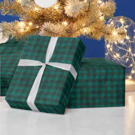 Groen en zwart geruit cadeaupapier