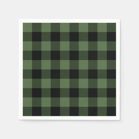 Groen en zwart geruit servet (Voorkant)