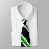 Groen en Zwart Gestreept Wiggly Stropdas (Gebonden)
