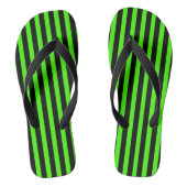 Groen en Zwart Gestreepte Teenslippers (Voetbed)