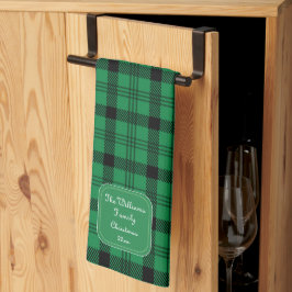 Groen en Zwart - Gezellige Plaids Theedoek