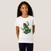 Groen en zwart gif Dart Frog T-shirt (Voorkant volledig)