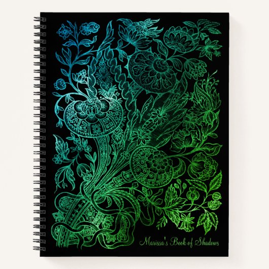 Groen en zwart gotisch  boek van schaduwen (Voorkant)