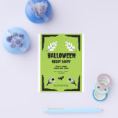 Groen en zwart Halloween-feest,  Halloween-feest  Flyer (Enkel)