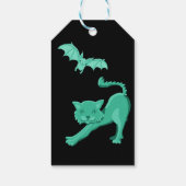 Groen en zwart Halloween verjaardag bedankt Cadeaulabel (Achterkant)