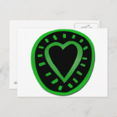 Groen en zwart hart 1 Briefkaart (Voorkant / Achterkant)
