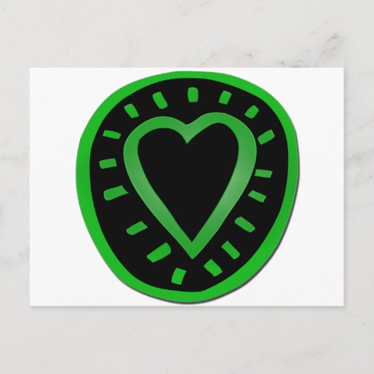 Groen en zwart hart 1 Briefkaart (Voorkant)