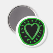 Groen en zwart hart -1- magneet (Voorkant / Achterkant)