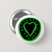 Groen en zwart hart -1- ronde button 5,7 cm (Voorkant /achterkant)