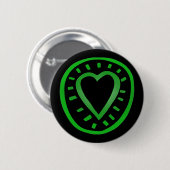 Groen en zwart hart -2- ronde button 5,7 cm (Voorkant /achterkant)