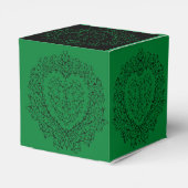 Groen en Zwart Heart Gothic Wedding Elegant Bedankdoosjes (Achterkant)