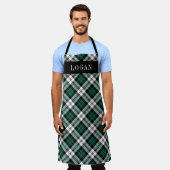 Groen en zwart Horloge Gepersonaliseerde Vakantie Schort (Gedragen)