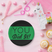 Groen en zwart je deed het Afstuderen Papieren Bordje (Feest)