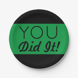 Groen en zwart je deed het Afstuderen Papieren Bordje