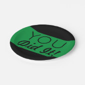 Groen en zwart je deed het Afstuderen Papieren Bordje (Gekanteld)