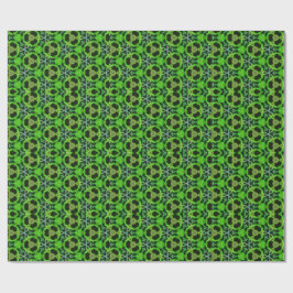 Groen en zwart Kaleidoscoop Fractal Patroon Cadeaupapier